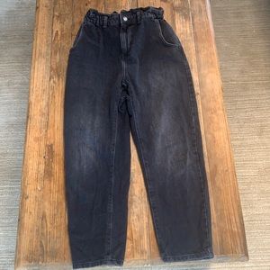 Zara Black Paperbag Baggy Jeans